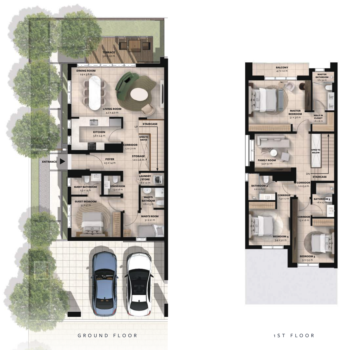 4 Bedroom Villa Floor Plan at Waada Dubai South by BT Properties